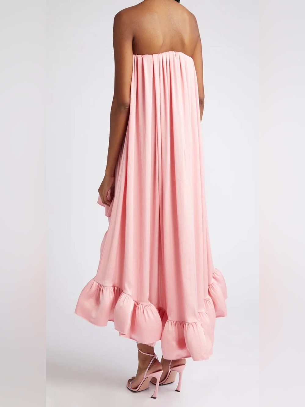 Alexis Strapless Pink High-Low Ruffle Dress - Picture 2 of 6